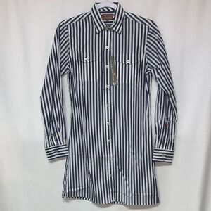 Women's Long Sleeve Striped Button Down Dress